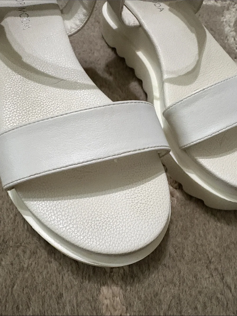 Top Moda KASH white strap platform wedge sandal Size 6.5